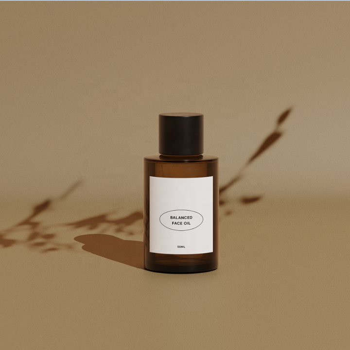 Botol Pipet Kosmetik Kaca Amber Matte Kustom 30ml 50ml untuk Serum Minyak Esensial dengan Kotak Kertas