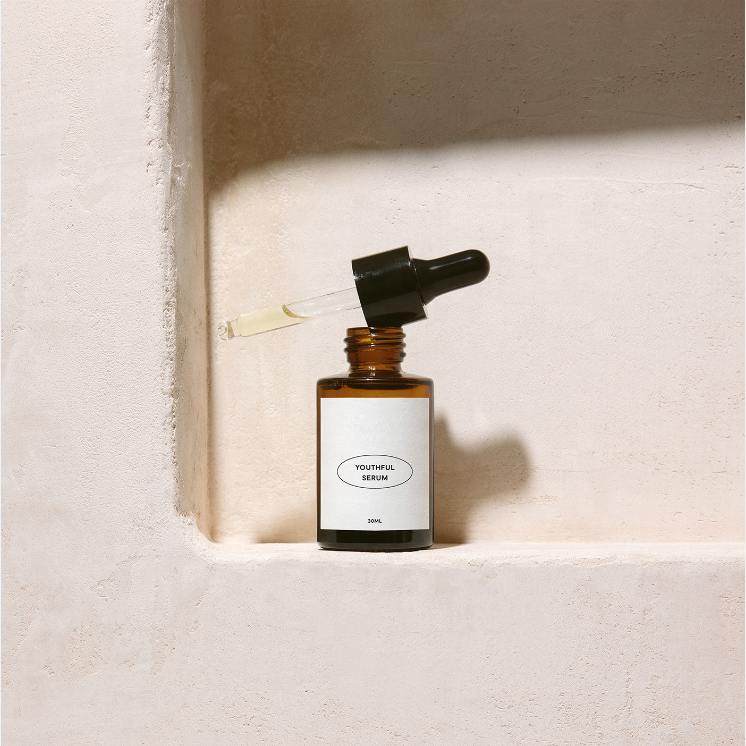 Botol Pipet Kosmetik Kaca Amber Matte Kustom 30ml 50ml untuk Serum Minyak Esensial dengan Kotak Kertas