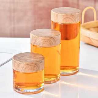 Classic Kitchen Bamboo Food Container Sauce & Jam with Wooden Lid