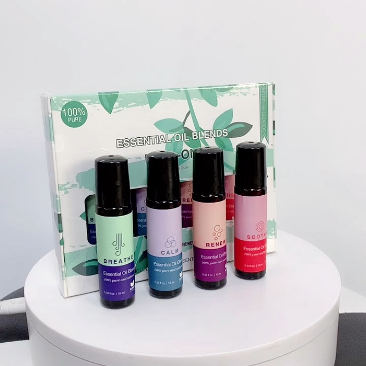 Botol Roller Bening 10ml Botol Kaca Kosong untuk Minyak Esensial dengan Stiker Logo