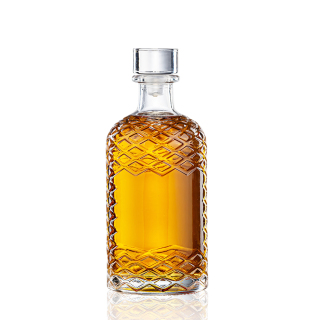 500 мл Роскошная круглая прозрачная стеклянная бутылка для ликера и вина Бутылка для виски без пробки