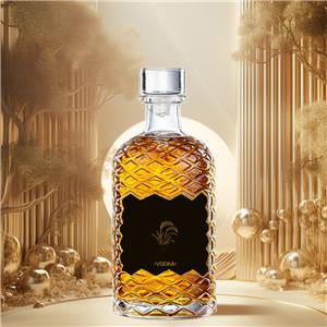500 мл Роскошная круглая прозрачная стеклянная бутылка для ликера и вина Бутылка для виски без пробки