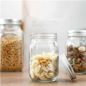 Mason Jars 16 oz Wide Mouth Clear Glass Mason Jar with Airtight Lids