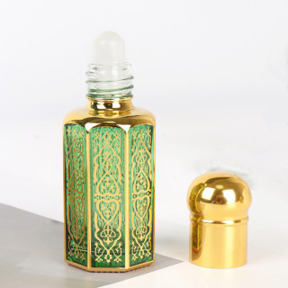 زجاجة أسطوانية للزيوت العطرية سعة 3/6/12 مل زجاجة أسطوانية فارغة مطلية بالكهرباء