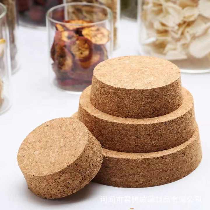 Stoples Penyimpanan Makanan Silinder Kaca Borosilikat Bening Buatan Tangan dengan Tutup Gabus