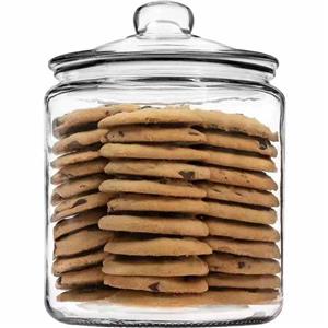 Toples Penyimpanan Kue Dapur Kaca Bulat Bening Kapasitas Besar 1 Galon