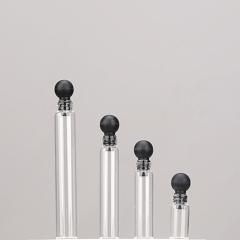 定制 1ml 1.5ml 2ml 2.5ml 3ml 球塞迷你玻璃管小瓶香水样品试管瓶带球塞