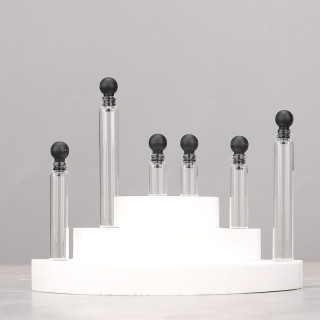 زجاجة اختبار عينة عطر مخصصة 1 مل 1.5 مل 2 مل 2.5 مل 3 مل مع سدادة كروية أنبوب زجاجي صغير مع سدادة كروية