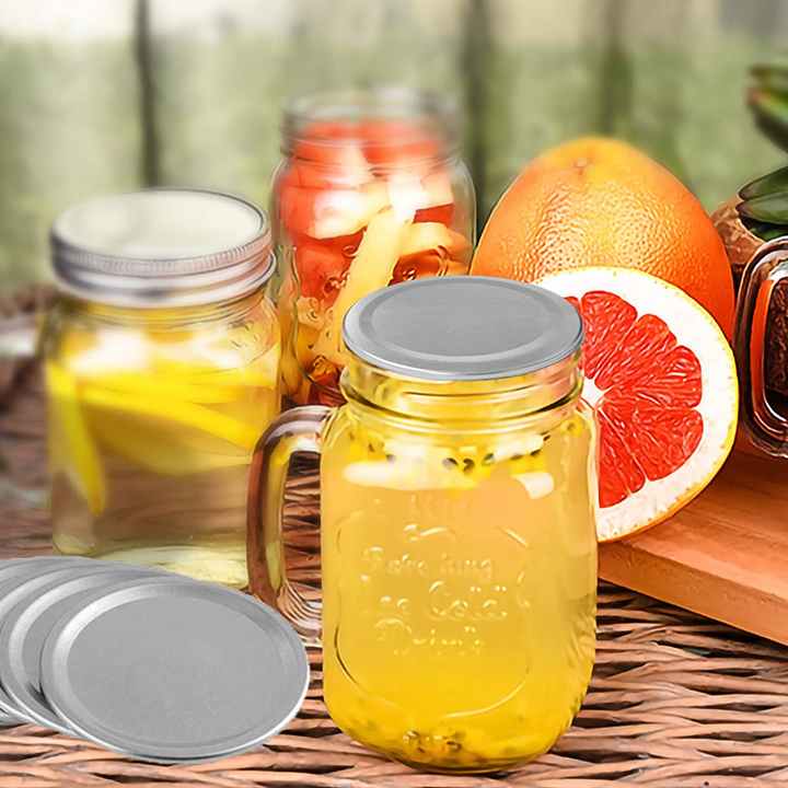 430ml Clear Embossed Mason Jar