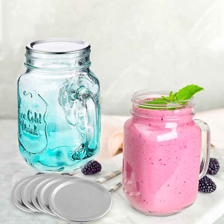 Botella de agua de vidrio transparente con forma de vaso publicitario multicolor con relieve