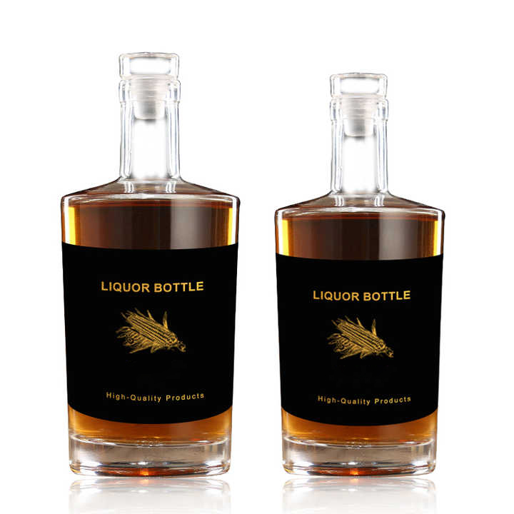 100 ml, 750 ml, 500 ml, Whisky-, Wodka-, Tequila-Flasche, 750 ml Glasflaschen für alkoholische Getränke, individuelle Wein- und Schnapsflasche