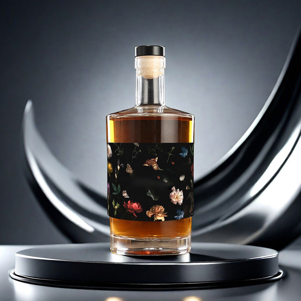 Botol Whisky Vodka Tequila 100ml 750ml 500ml Botol Kaca 750ml untuk Minuman Beralkohol, Anggur, dan Minuman Keras Kustom