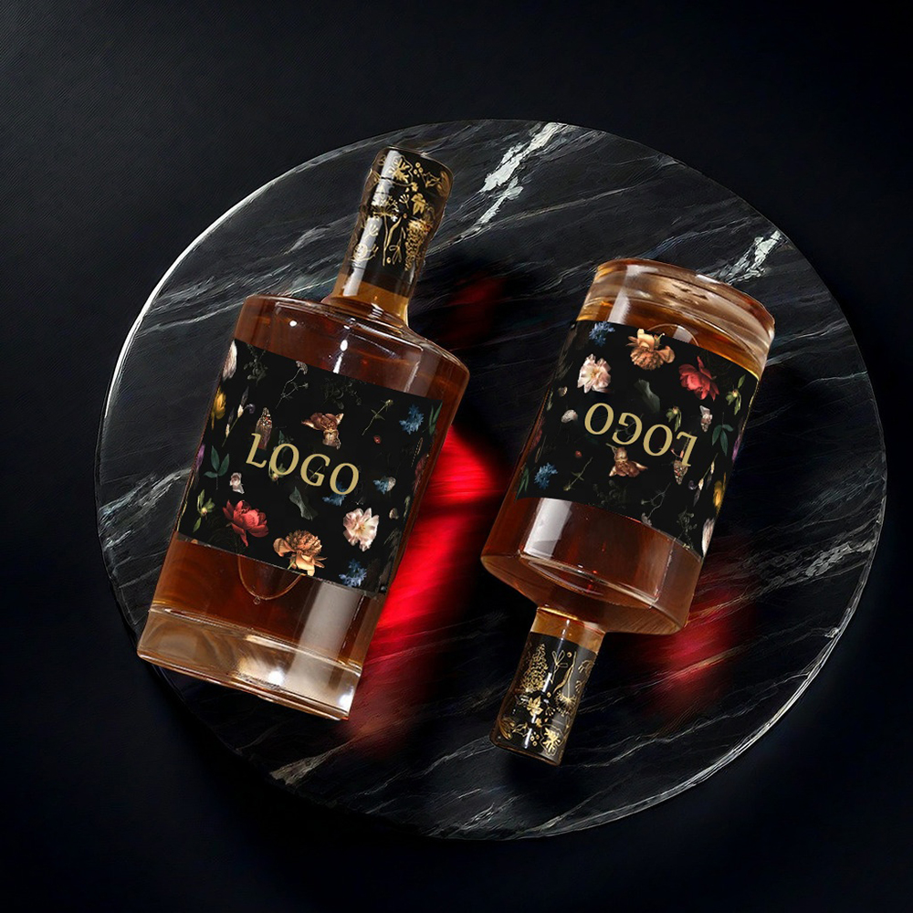 Botol Whisky Vodka Tequila 100ml 750ml 500ml Botol Kaca 750ml untuk Minuman Beralkohol, Anggur, dan Minuman Keras Kustom