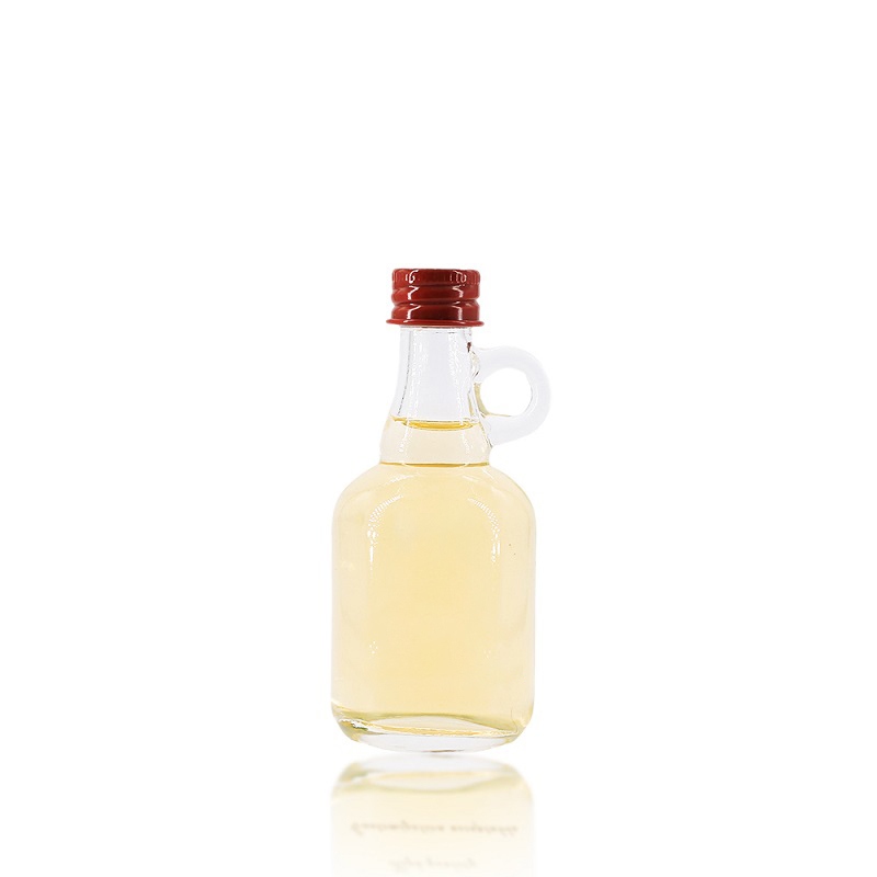 Harga Pabrik Botol Kaca Mini Kecil Bening Kosong 50ml dengan Pegangan untuk Sirup Maple