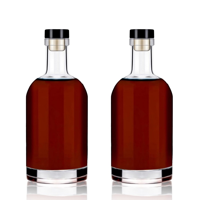 Botol Minuman Keras Kaca Bening Nocturne Nordic untuk Vodka Tanpa Gabus, Ukuran 200ml, 375ml, 500ml, 750ml, 1000ml