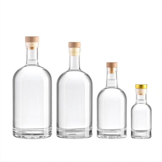 Bottiglia vuota da 200 ml, 375 ml, 500 ml, 750 ml, 1000 ml, in vetro trasparente Nocturne Nordic Liquor Spirits per Vodka senza tappo