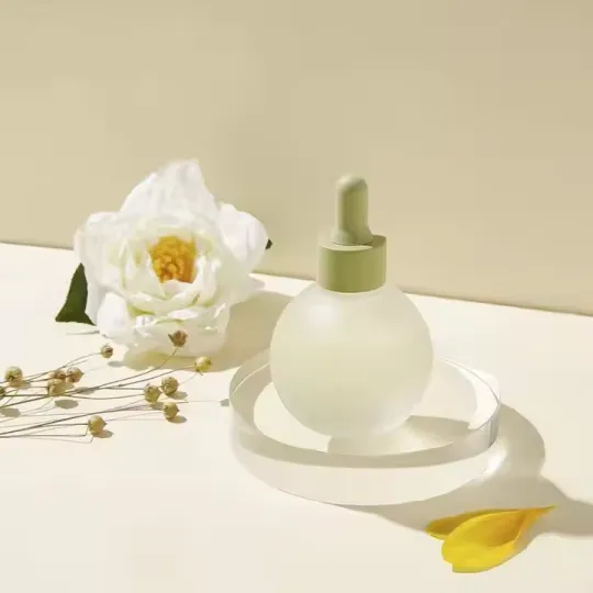 Botella de aceite refinado con gotero en forma de bola redonda de 20 ml, 30 ml y 50 ml de nuevo diseño