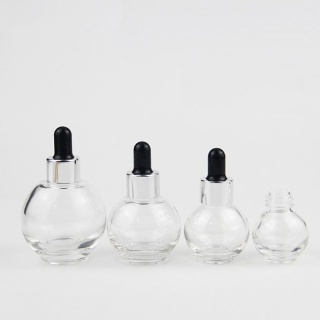 새로운 디자인 20ml 30ml 50ml 둥근 공 모양 드롭퍼 정제 오일 병 화장품