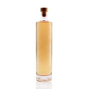 Venta caliente Botella de licor de vidrio redonda de hombro plano de 530 ml sin tapas