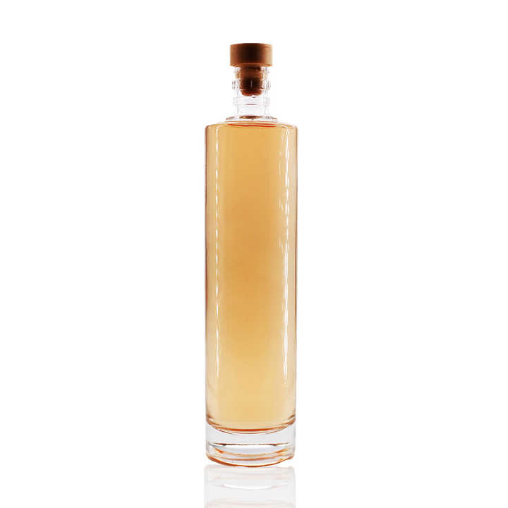 flat shoulder round glass bottle