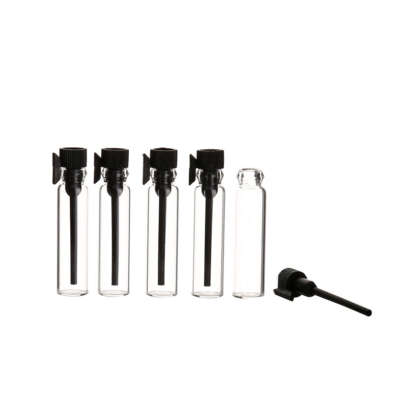 Botellas de vidrio rellenables vacías para viaje, envases de aceites líquidos, fragancias, tubos de ensayo de 1 ml, 2 ml y 3 ml