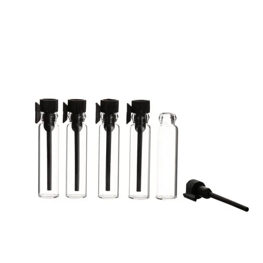 Botellas de vidrio rellenables vacías para viaje, envases de aceites líquidos, fragancias, tubos de ensayo de 1 ml, 2 ml y 3 ml