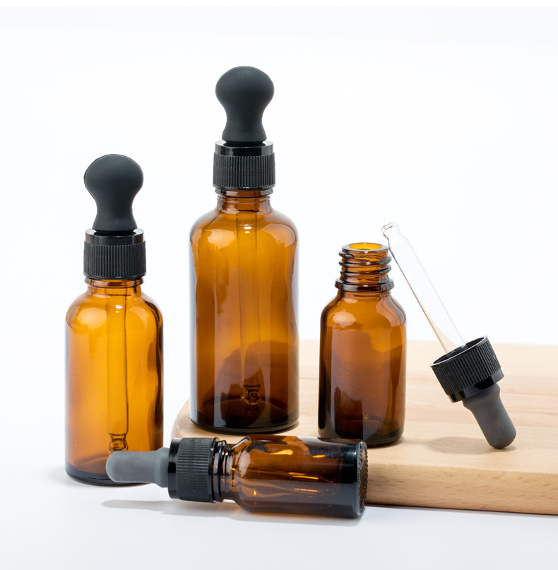 Botol Penetes Kaca Coklat Transparan Pink Biru Hijau Botol Dispenser Minyak Esensial 5ml10ml15ml30ml50ml100ml