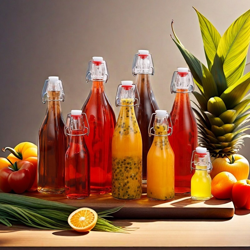 Botol Kaca Anggur Jus Buah Tutup Ayun Bulat Grosir 250ml 500ml 750ml 1000ml