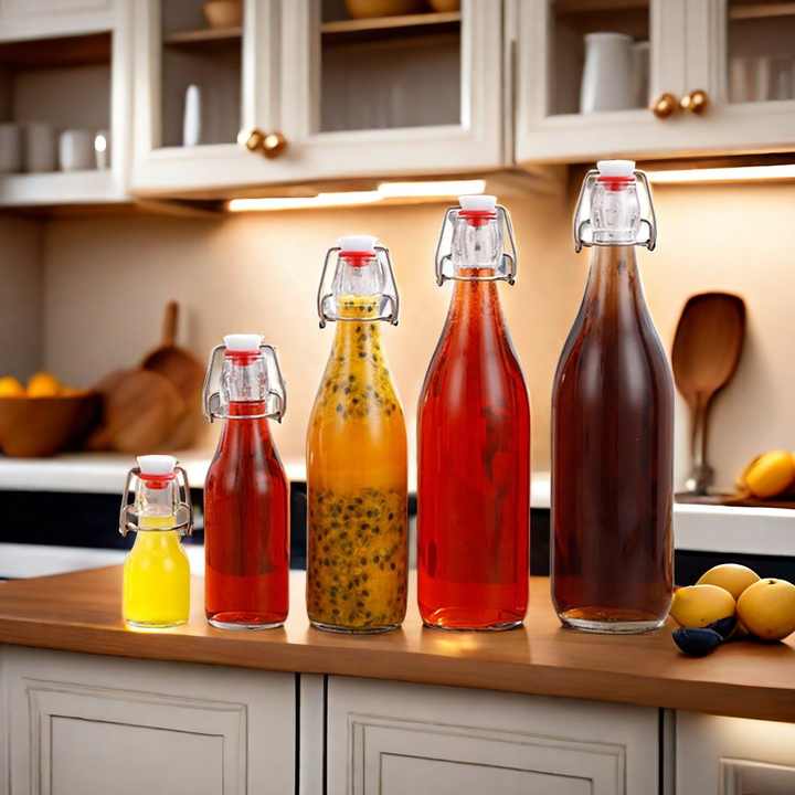 Botol Kaca Anggur Jus Buah Tutup Ayun Bulat Grosir 250ml 500ml 750ml 1000ml