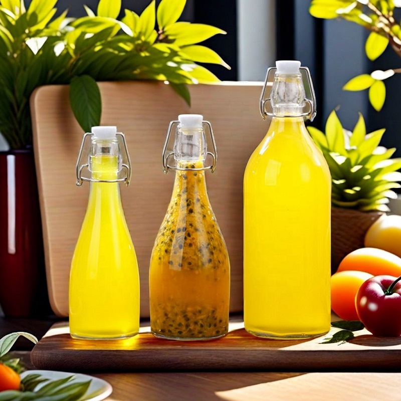 Botol Kaca Anggur Jus Buah Tutup Ayun Bulat Grosir 250ml 500ml 750ml 1000ml