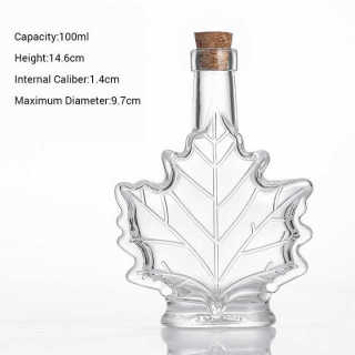 Botol Minuman Kaca Bentuk Daun Maple 50ml 100ml Botol Anggur Kaca