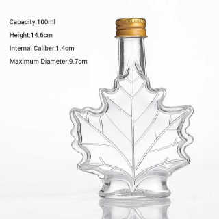 Botol Minuman Kaca Bentuk Daun Maple 50ml 100ml Botol Anggur Kaca