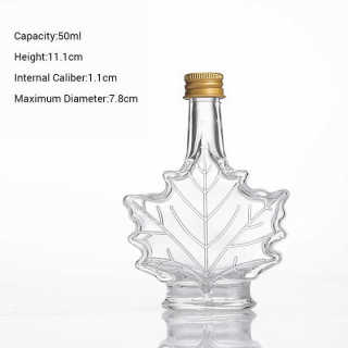 Botol Minuman Kaca Bentuk Daun Maple 50ml 100ml Botol Anggur Kaca