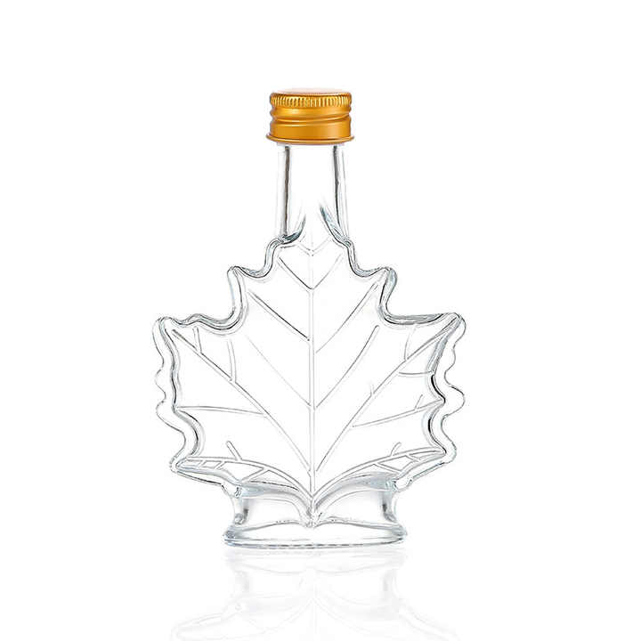 leaf shape glass bottle