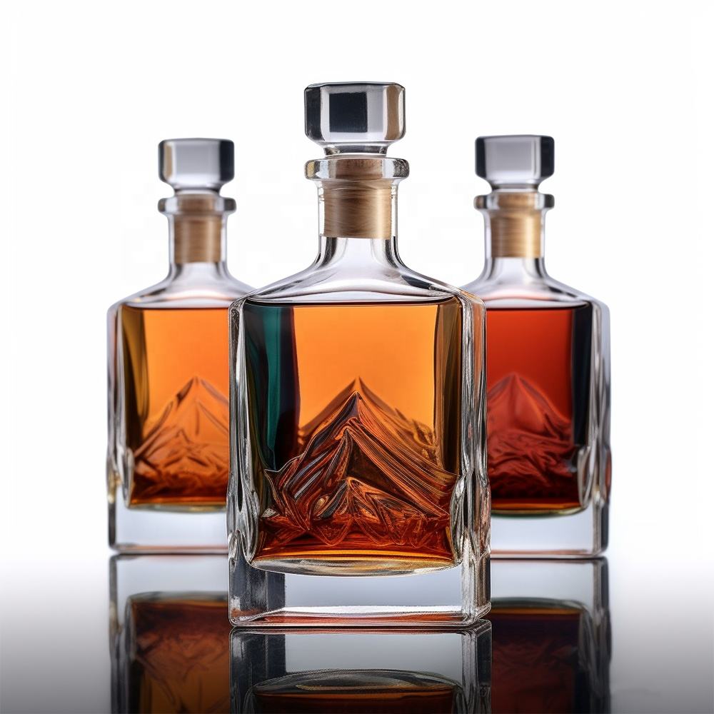 Rum Nordic Gin Whisky Wodka Glas Schnaps Wein Flasche Quadratische Form 500ml Spirituosen