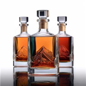 Rum Nordic Gin Whiskey Vodka Glass Liquor Wine Bottle Square Shape 500ml Spirits