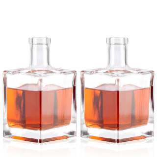 Rum Nordic Gin Whiskey Vodka Glass Liquor Wine Bottle Square Shape 500ml Spirits