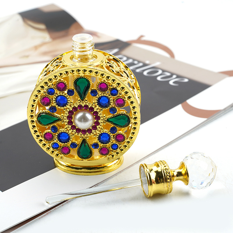 Flacon compte-gouttes de 10 ml, rechargeable, style vintage luxueux Dubai Wind