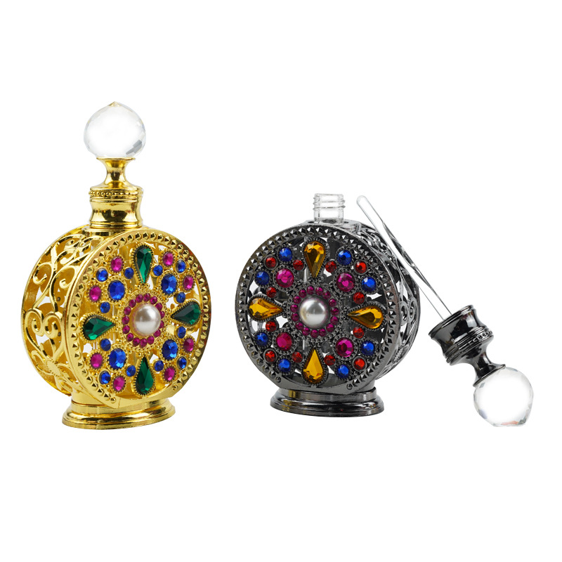 Flacon compte-gouttes de 10 ml, rechargeable, style vintage luxueux Dubai Wind