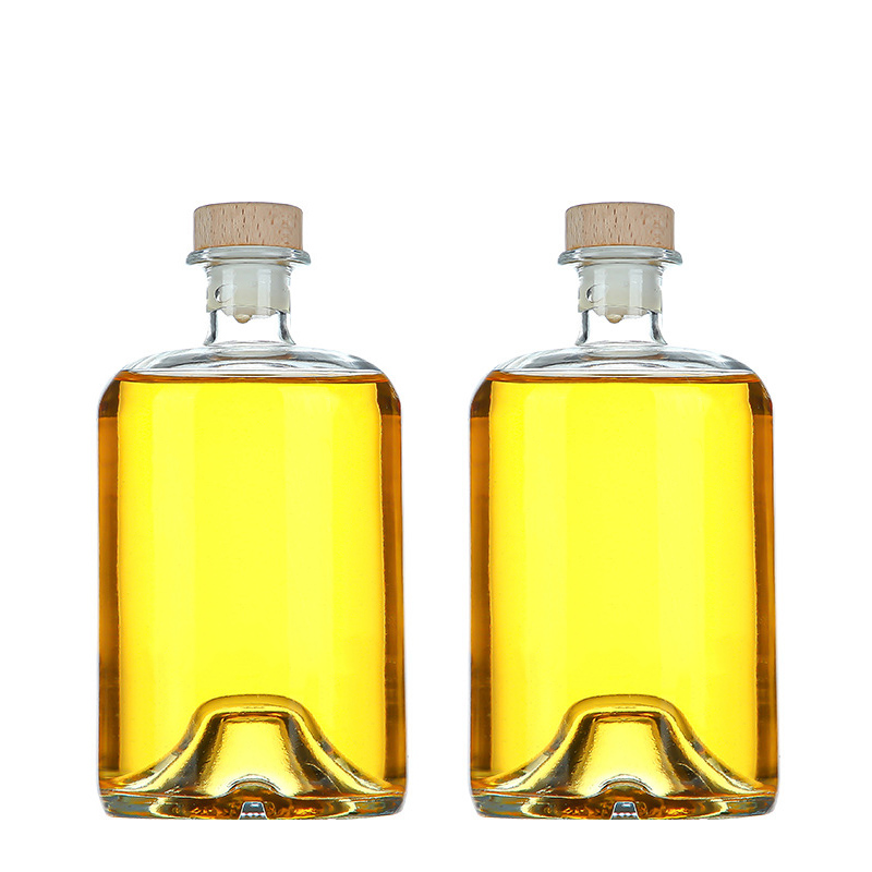 Botol Kaca Kosong Bening Ukuran 500ml 750ml Kustom untuk Vodka, Wiski, dan Minuman Beralkohol Lainnya