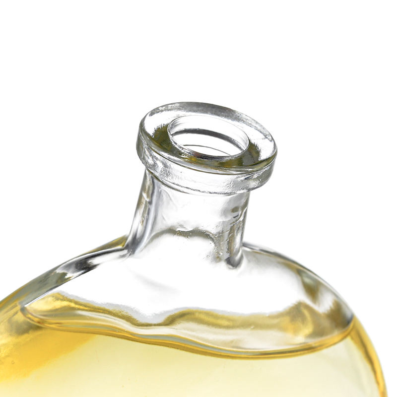 Botol Kaca Datar Kosong Desain Baru 250ml 500ml 750ml untuk Minuman Keras, Anggur, dan Vodka dengan Sumbat Emas