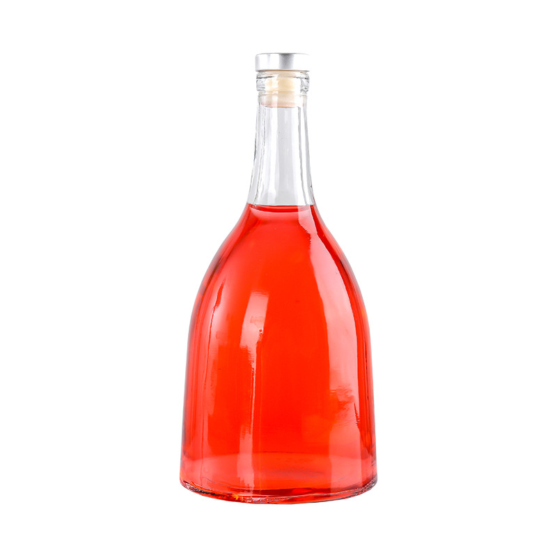 13盎司透明玻璃密封葡萄酒瓶，带聚合物塞子