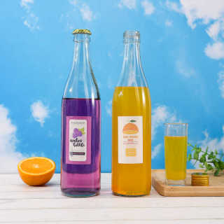 Botol wain minuman berkarbonat jernih 520ml kaca minuman keras yang popular