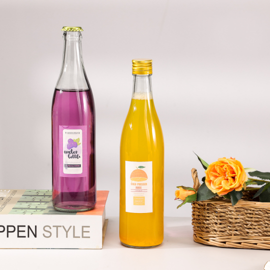 Bottiglie di vetro per bevande e vino in vetro trasparente gassato da 520 ml