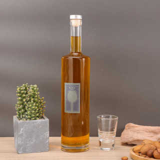 Clear 500 750ml Round Vodka Mead Brandy Liquor Glass Bottles With Cork Lid