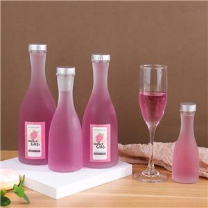 Frosted 100 250 375 500ml Cocktail Sake_Liquor Glass Bottles With Plastic Screw Lid