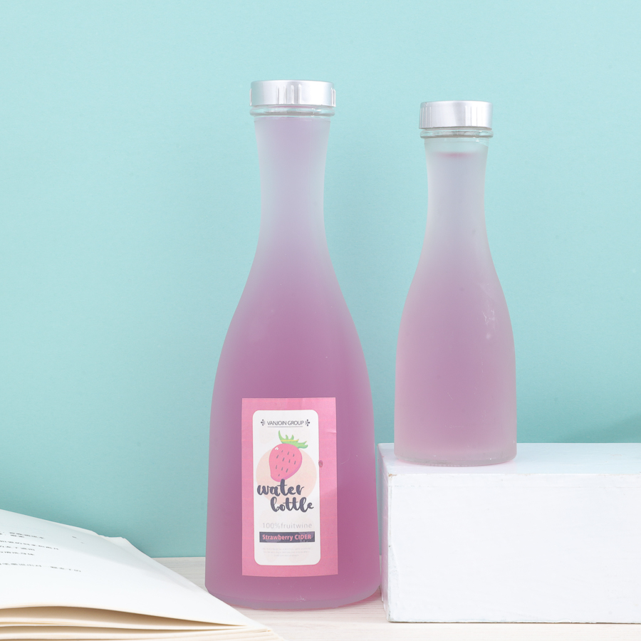 Botol Kaca Koktail Sake/Minuman Keras Buram 100 250 375 500ml dengan Tutup Sekrup Plastik