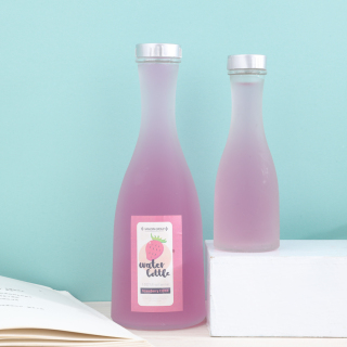 Frosted 100 250 375 500ml Cocktail Sake_Liquor Glass Bottles With Plastic Screw Lid