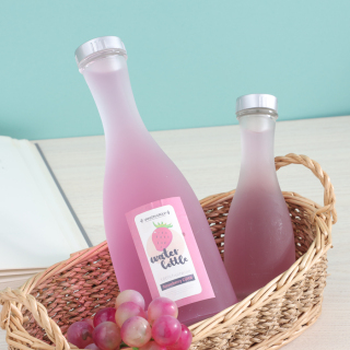 Frosted 100 250 375 500ml Cocktail Sake_Liquor Glass Bottles With Plastic Screw Lid