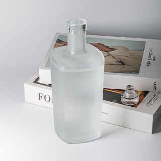 Wholesale Frosted Rectangular Wine Glass 750ml Bottles for Cocktails